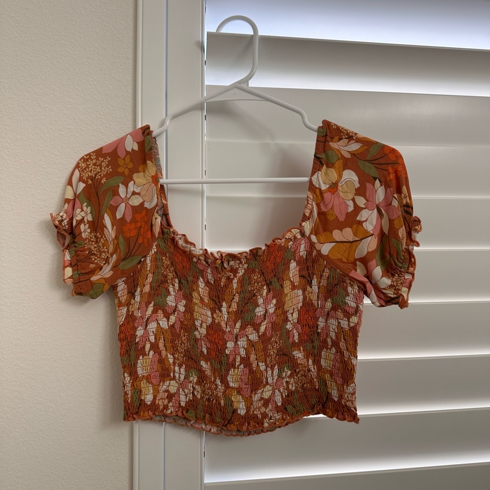 Aerie Smocked Puff Sleeve Top